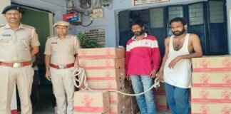 जगदीशपुर में 1122 लीटर विदेशी शराब जब्त, धनबाद से सहरसा जा रही खेप के साथ 2 तस्कर गिरफ्तार